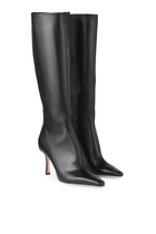 Agathe 85 Leather Knee-High Boots